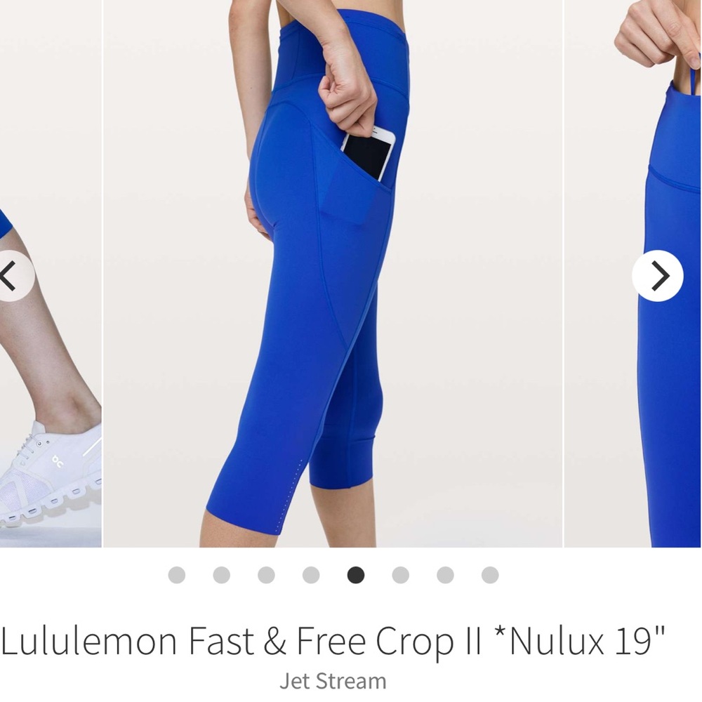 Lululemon Blue Fast & Free Crop II Leggings